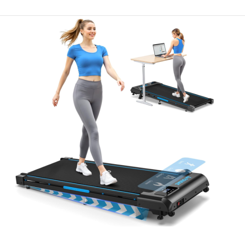 Walking Pad with 9% Incline, 3 in 1 Treadmills for Home with Double Frame 330 LB Weight Capacity, 2.5 HP Under Desk Walking Treadmill with 12 HIIT Programs, Magnetic Remote Control